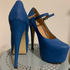 Sexy Blue Platform High Heels